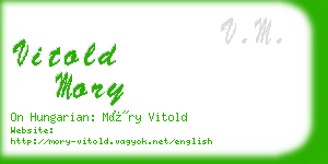 vitold mory business card
